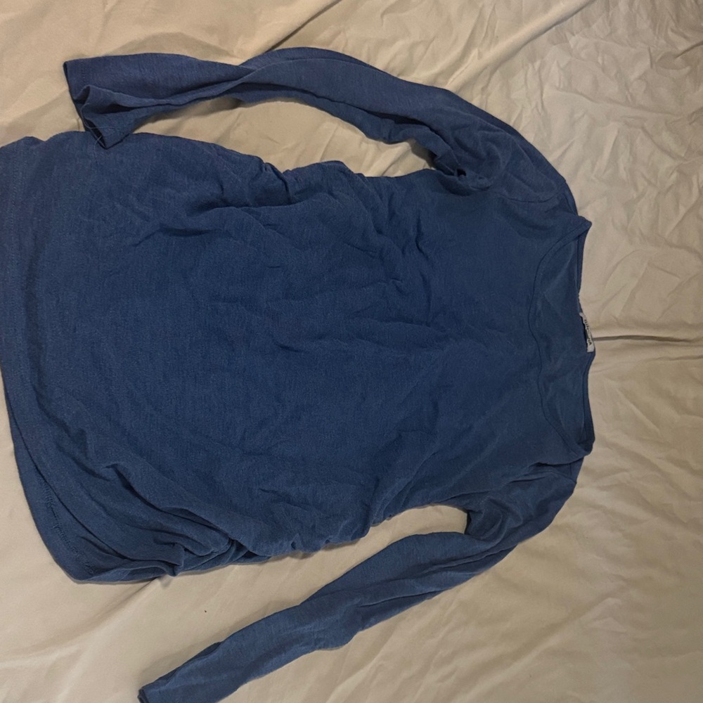 Elegant Blue Long Sleeve Women's Tee